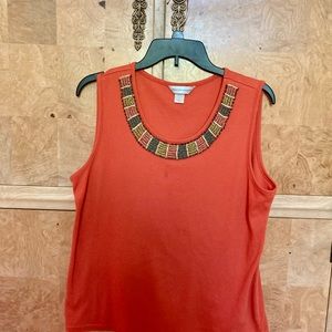Christopher & Banks embellished tank top, size L